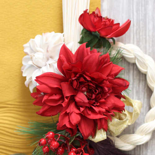 ❀A❀ しめ縄・しめ飾り 玄妙 プリザーブドフラワー ハンドメイド  