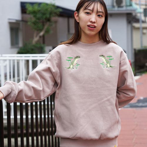 thisisneverthat 刺繍ロゴ　裏起毛　スウェット　トレーナー　韓国 裏起毛刺繍ロゴハーフジップスウェット | レディース
