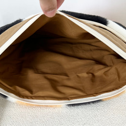 〈マチなし〉三毛猫　ボアサコッシュ　ショルダーバック akaneko  ファー　ハンドメイド　アニマルボア　猫バッグ 7枚目の画像