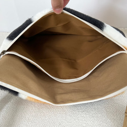 〈マチなし〉三毛猫　ボアサコッシュ　ショルダーバック akaneko  ファー　ハンドメイド　アニマルボア　猫バッグ 5枚目の画像