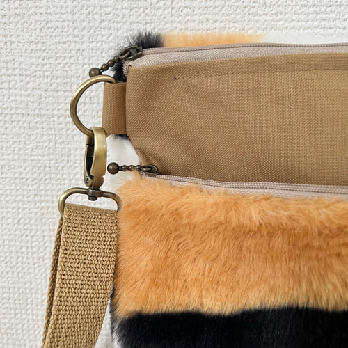 三毛猫　ショルダーバッグ　ポーチ　ハンドメイド 三毛猫 ショルダーバッグ ポーチ ハンドメイド