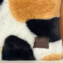 【Sサイズ】三毛猫　ボアバッグ　8号倉敷帆布使用　手提げバッグ　サイドポケット付き　akaneko アニマルボア　 8枚目の画像