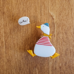 木製胸針 斯堪的納維亞 [Duck Pockle] 動物圖案木雕木胸針 斯堪的納維亞商品 聖誕禮物 第2張的照片