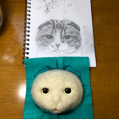 羊毛フェルト猫》 #猫(ねこ)羊毛フェルト オーダー フレーム