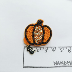 ハロウィンランタン☆ビーズ刺繍ブローチ 7枚目の画像