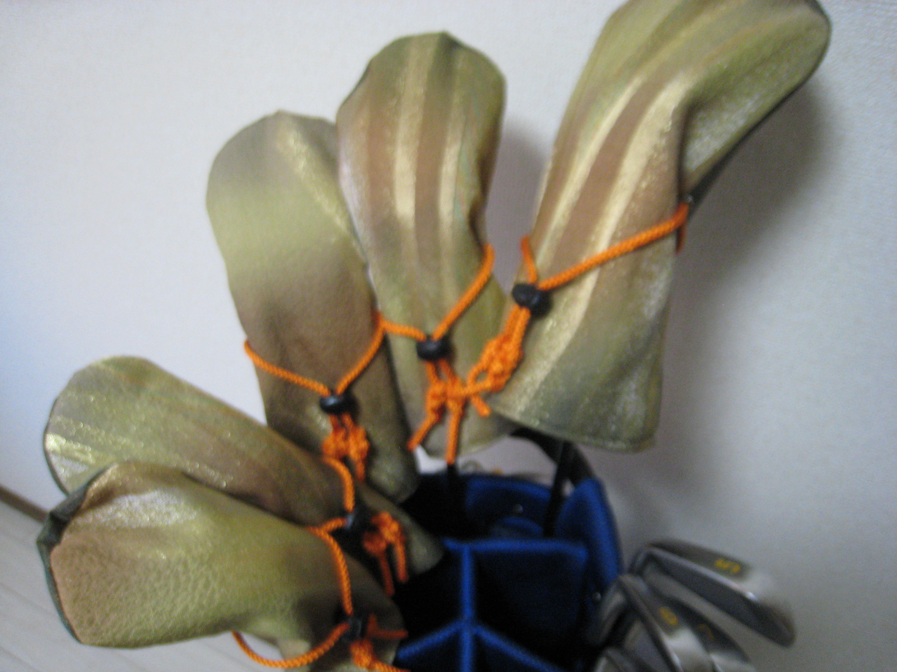 2023021　『オビカラgolf』ヘッドカバー　ドライバー　ウッド　UT　５点セット　チャーム付き