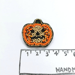 ハロウィンランタンM☆ビーズ刺繍ブローチ 7枚目の画像