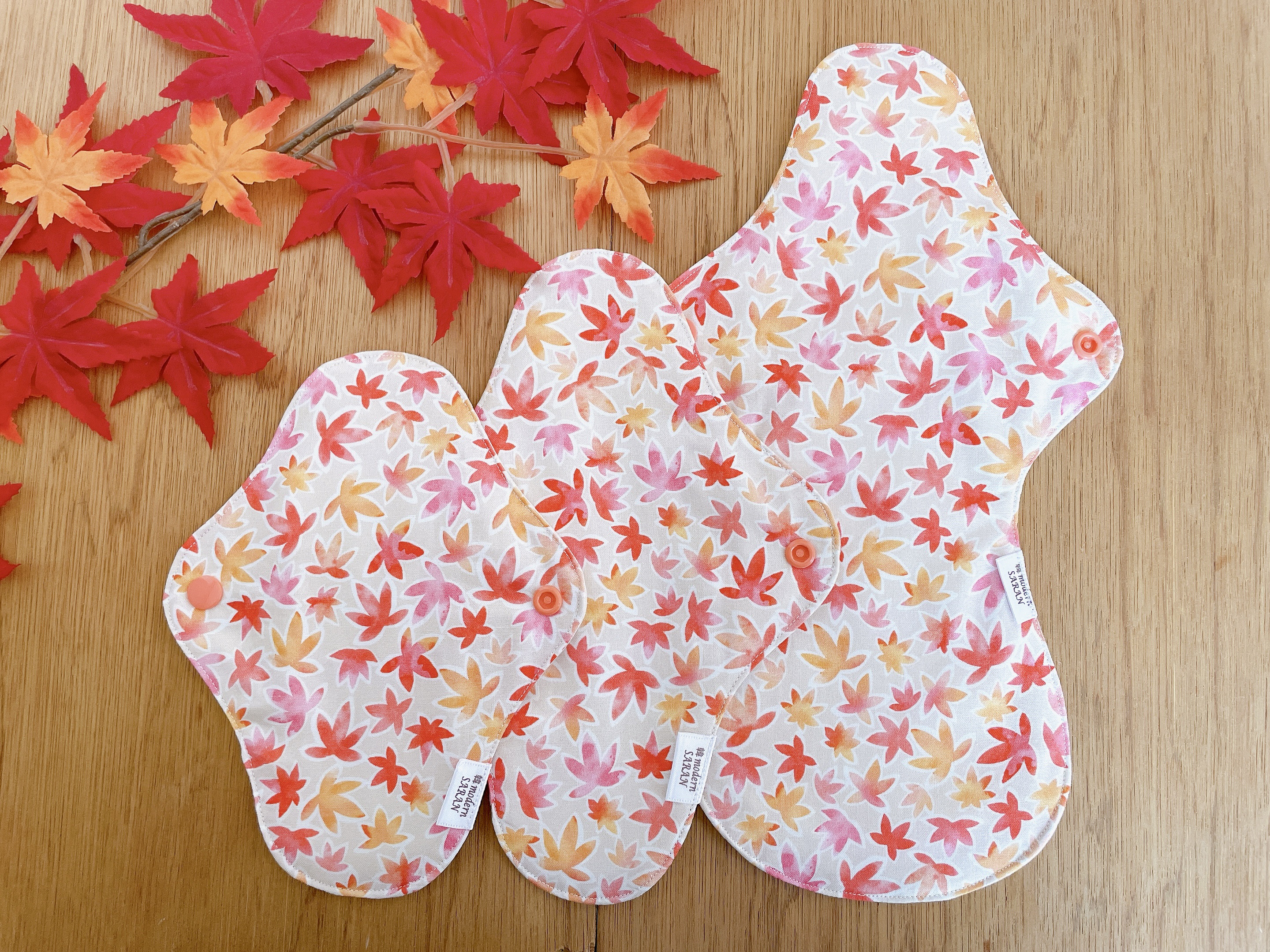 4枚セット 布ナプキン ふんどしショーツ S,M,Lサイズ オーガニックコットン 韓国生地 もみじ 温活 妊活 生理用