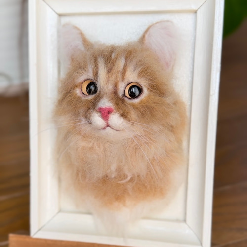 羊毛フェルト猫》 #猫(ねこ)羊毛フェルト オーダー フレーム 羊毛フェルト猫》 #猫(ねこ)羊毛フェルト オーダー フレーム