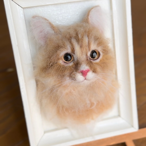 羊毛フェルト猫》 #猫(ねこ)羊毛フェルト オーダー フレーム 羊毛フェルト猫》 #猫(ねこ)羊毛フェルト オーダー フレーム