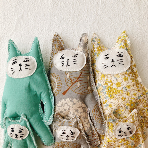 こまり顔猫 ぬいぐるみ 親子 6匹セット ぬいぐるみ rabipperabippe