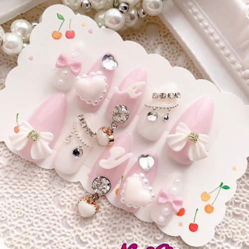 現品】☆kirari-nail☆ No.369推しネイルピンク ネイルチップ
