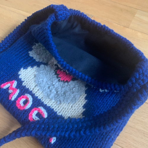 わんこお散歩ポシェット 手編み 犬イラスト オーダーメイド 名前入り