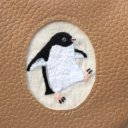 アデリーペンギンの刺繍がま口 5枚目の画像