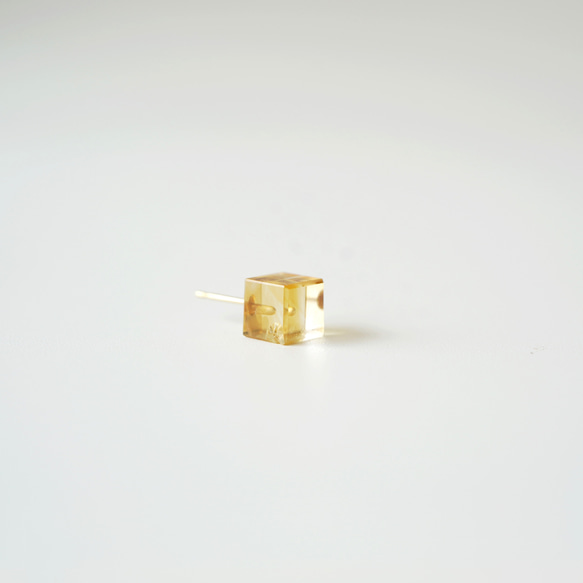 K10YG天然石耳環【黃水晶】 第2張的照片