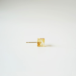 K10YG天然石耳環【黃水晶】 第3張的照片