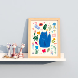 キッズ 可愛い ネコ フラワー 植物  / インテリアポスター / 142 7枚目の画像