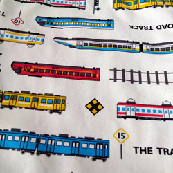 【残りわずか】30×25㌢  新幹線と電車の巾着袋　S　お着替え袋・体操服袋などに.. 2枚目の画像