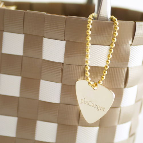 ギンガムチェック グレージュ S 2WAYプラカゴバッグ スパバッグ