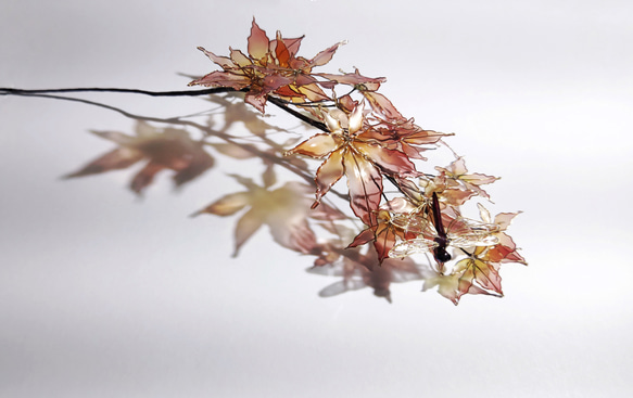 紅葉と赤とんぼ（ver.1)　アメリカンフラワー/ディップアート 11枚目の画像