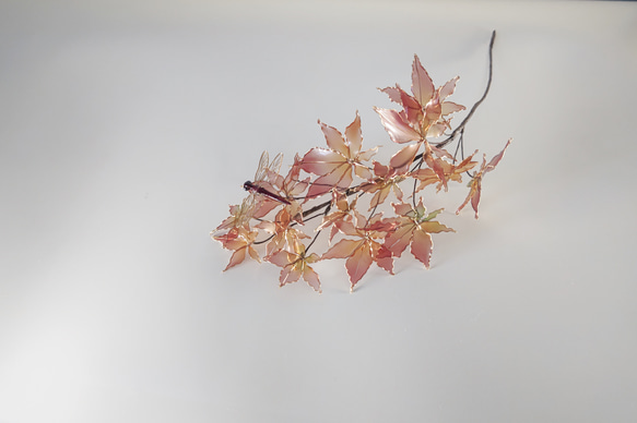 紅葉と赤とんぼ（ver.1)　アメリカンフラワー/ディップアート 7枚目の画像