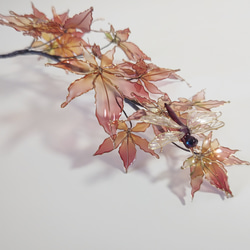 紅葉と赤とんぼ（ver.1)　アメリカンフラワー/ディップアート 8枚目の画像