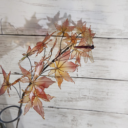 紅葉と赤とんぼ（ver.1)　アメリカンフラワー/ディップアート 3枚目の画像