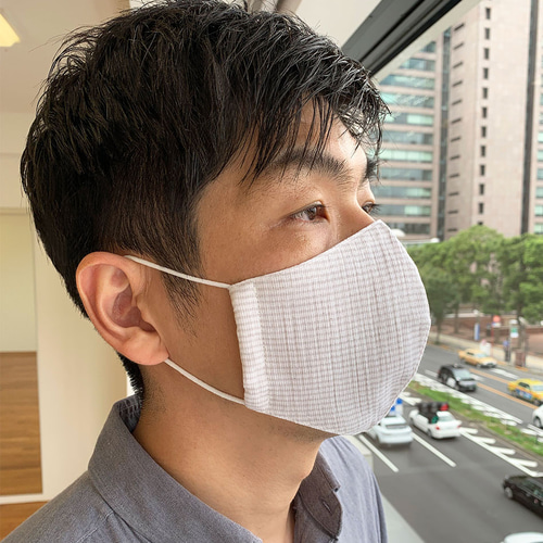 布マスク 日本製 立体型 コットンマスク 高島ちぢみマスク メンズ  