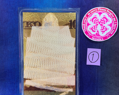 白蛇 切らず一匹 一千万円帯封 カード 梟 羽 純金 金 財布 帯 お札