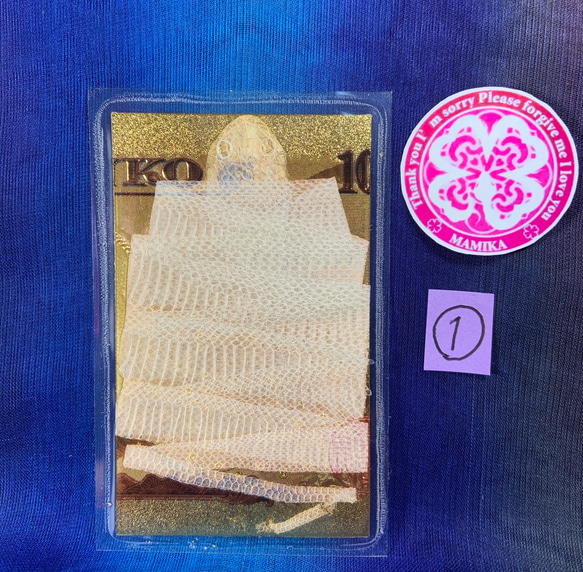 白蛇 切らず一匹 一千万円帯封 カード 梟 羽 純金 金 財布 帯 お札