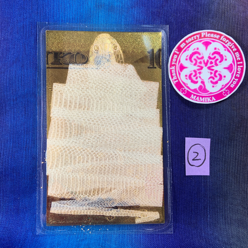 白蛇 切らず一匹 一千万円帯封 カード 梟 羽 純金 金 財布 帯 お札