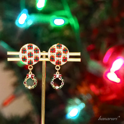クリスマスコフレ☆刺繍のイヤリング(ピアス)&ネックレス《ギフトBOX》 7枚目の画像