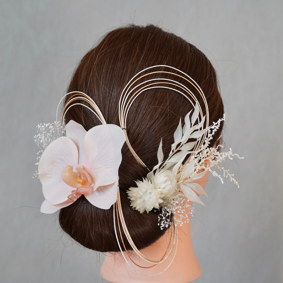 №175♡ドライフラワー髪飾り♡成人式♡卒業式♡結婚式♡金箔ヘア♡くすみカラー №175♡ドライフラワー髪飾り♡成人式♡卒業式♡結婚式♡金箔ヘア