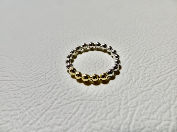 仁尾彫金『5つ玉ゴールド釈迦玉ピンキーリング』ハンドメイド257 指輪  