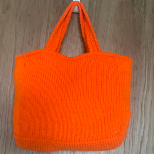 わんこお散歩トートバッグ 手編み 犬イラスト オーダーメイド 名前入り