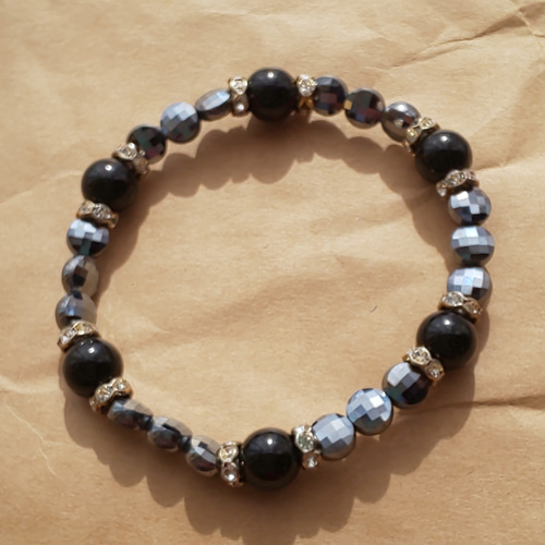 1兆回の振動を発するテラヘルツ鉱石/ブラックトルマリンブレスレット