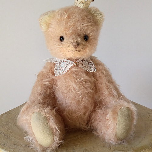 クルクルモヘアのテディベア グレイッシュカラー teddybear