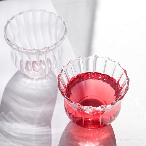 ラッピング無料／耐熱ガラスの湯のみ2個セット／ECST011 湯呑み