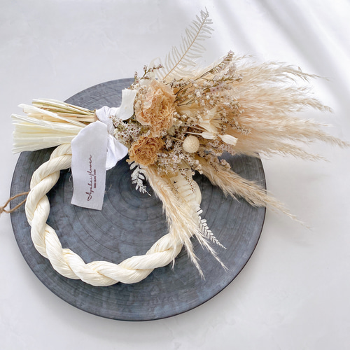 超早割2024〉【しめ縄飾り・スワッグ】2024 2way しめ縄White リース