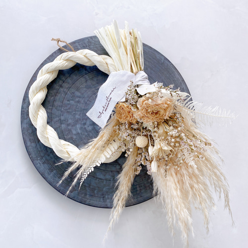 *✧２ｗａｙ♥Big❣❣しめ縄飾り 2024 ✧* スワッグ 正月飾り 超早割2024〉【しめ縄飾り・スワッグ】2024 2way しめ縄White リース