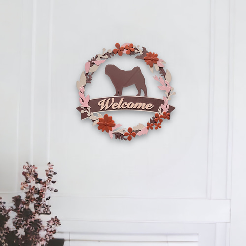 パグちゃん welcomeボード ブルドッグ かわいい パグ