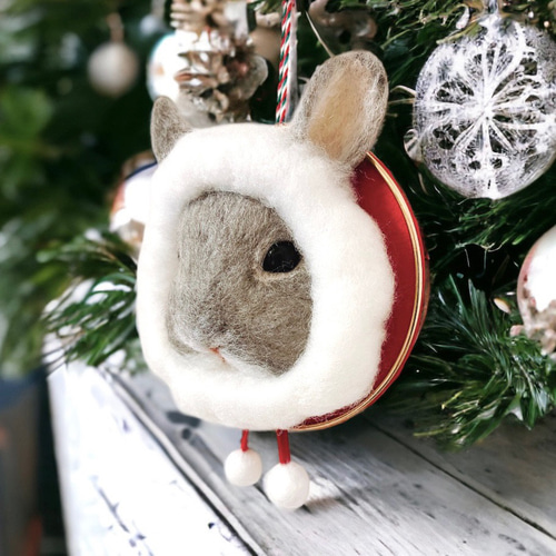 特価ブランド 早割クリスマス2023】羊毛フェルト うさぎさんポンチョリース02 フェルト