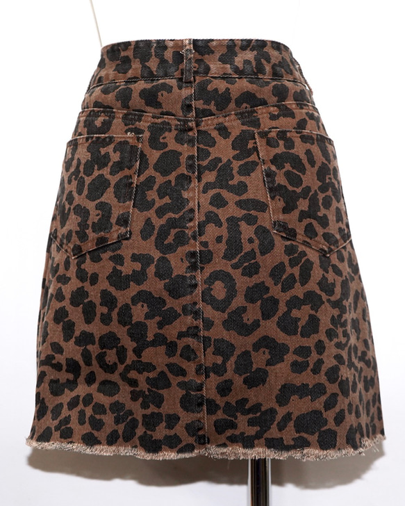 Point Crash Leopard Mini Skirt (brown) ミニスカート レオパード ヒョウ柄 ガーリ 11枚目の画像