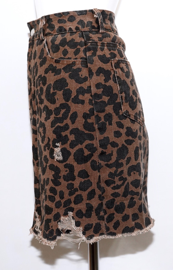 Point Crash Leopard Mini Skirt (brown) ミニスカート レオパード ヒョウ柄 ガーリ 10枚目の画像