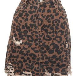 Point Crash Leopard Mini Skirt (brown) ミニスカート レオパード ヒョウ柄 ガーリ 7枚目の画像