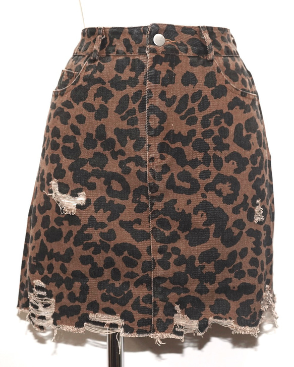 Point Crash Leopard Mini Skirt (brown) ミニスカート レオパード ヒョウ柄 ガーリ 7枚目の画像