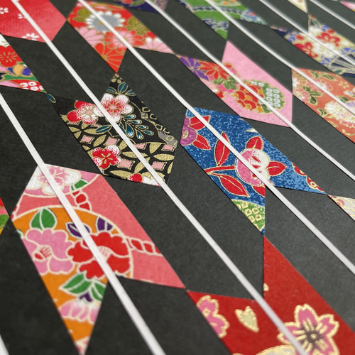 矢絣 やがすり＊ 千代紙の切り絵 貼り絵＊ B5サイズ ギフト お祝い