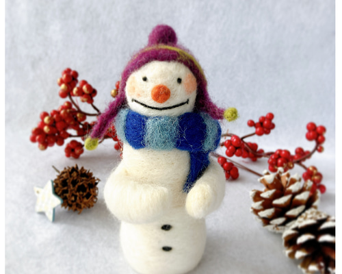 ❄️冬支度の雪だるまオブジェ❄️羊毛フェルト クリスマス飾り 羊毛 