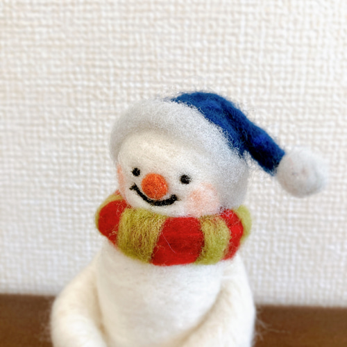 ❄️冬支度の雪だるまオブジェ❄️羊毛フェルト クリスマス飾り 羊毛