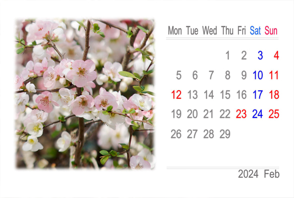 2024年カレンダー 日本の四季 月曜始まり（卓上、壁掛けケース付き） 6枚目の画像